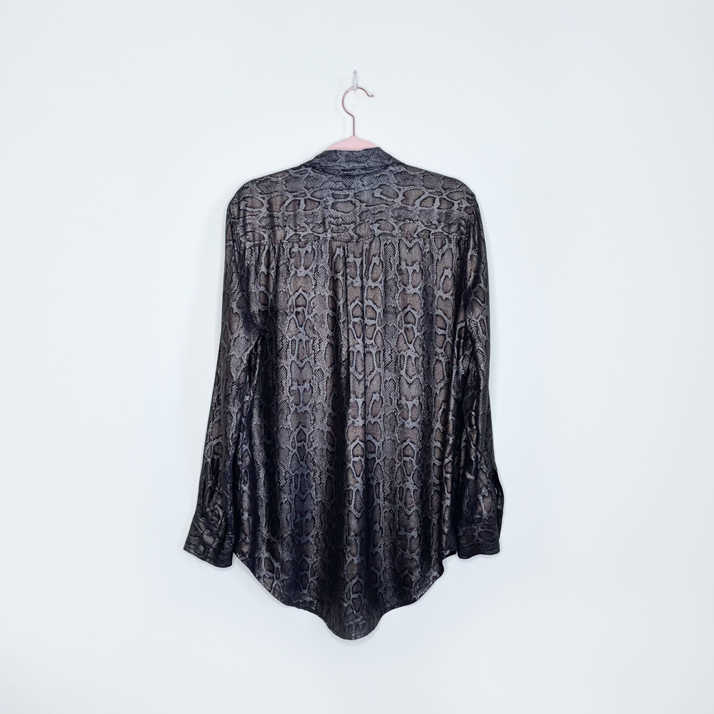 equipment femme dark metallic snakeskin blouse - size small