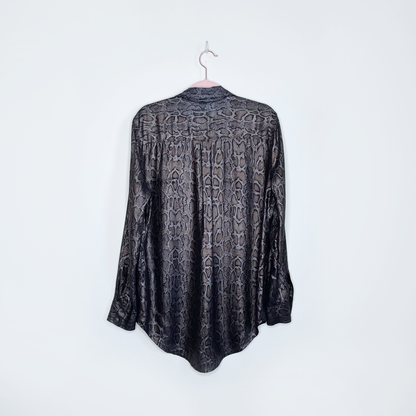 equipment femme dark metallic snakeskin blouse - size small
