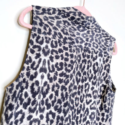 equipment femme arctic leopard silk sleeveless shirt dress - size small