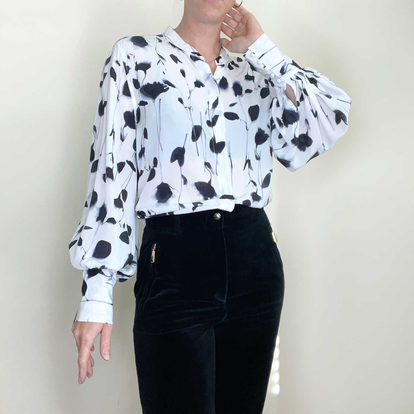equipment femme boleyn floral watercolour blouse - size large