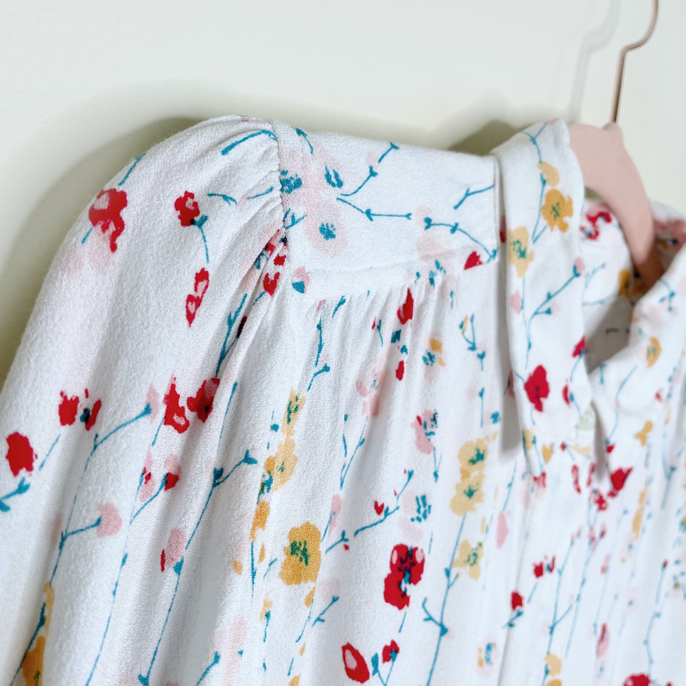 equipment femme white marcility floral blouse - size xs