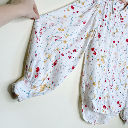 equipment femme white marcility floral blouse - size xs