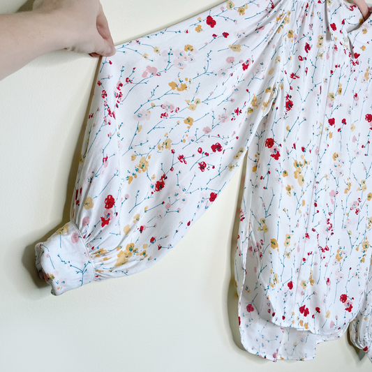 equipment femme white marcility floral blouse - size xs