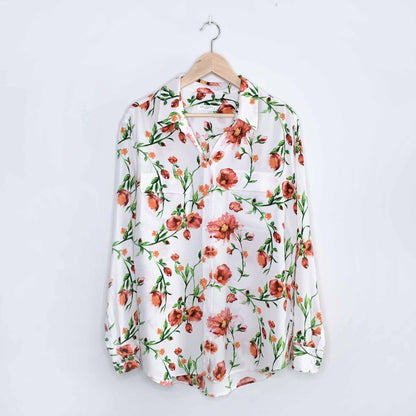 Equipment Femme silk poppy button down - size Large