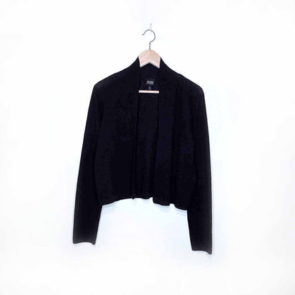 eileen fisher wool lightweight cropped open cardigan - size medium