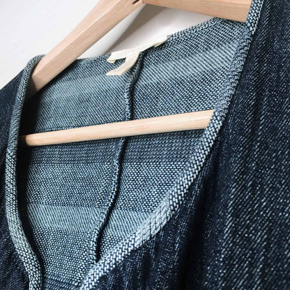 eileen fisher chambray gauze organic cotton open jacket - size small