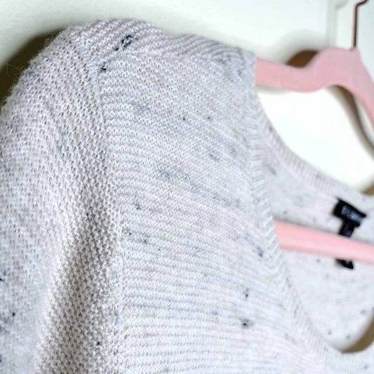 eileen fisher oatmeal heather cotton-wool tunic sweater - size small