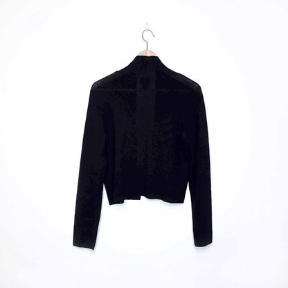 eileen fisher wool lightweight cropped open cardigan - size medium