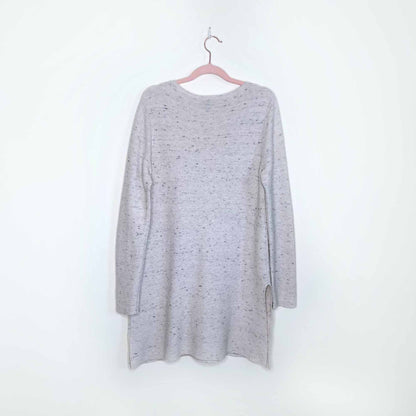 eileen fisher oatmeal heather cotton-wool tunic sweater - size small