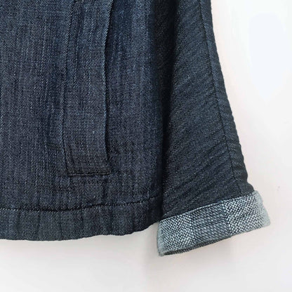 eileen fisher chambray gauze organic cotton open jacket - size small