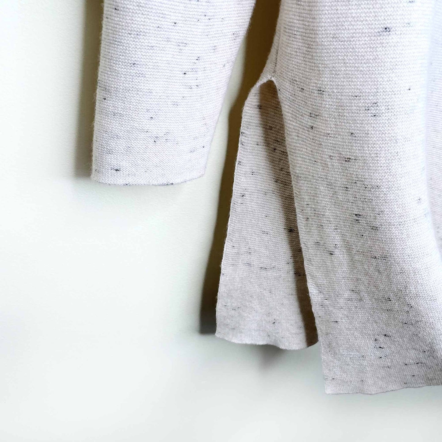 eileen fisher oatmeal heather cotton-wool tunic sweater - size small