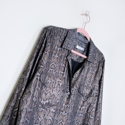 equipment femme dark metallic snakeskin blouse - size small