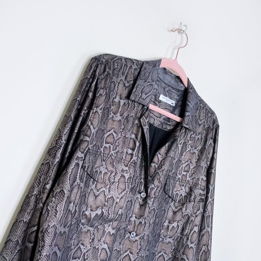 equipment femme dark metallic snakeskin blouse - size small