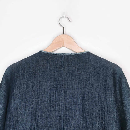 eileen fisher chambray gauze organic cotton open jacket - size small