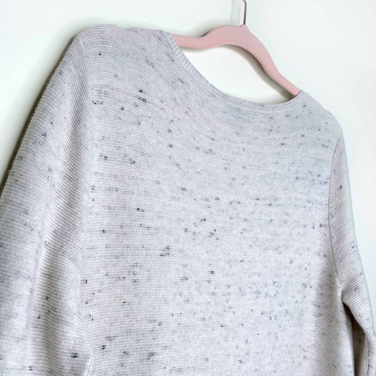 eileen fisher oatmeal heather cotton-wool tunic sweater - size small