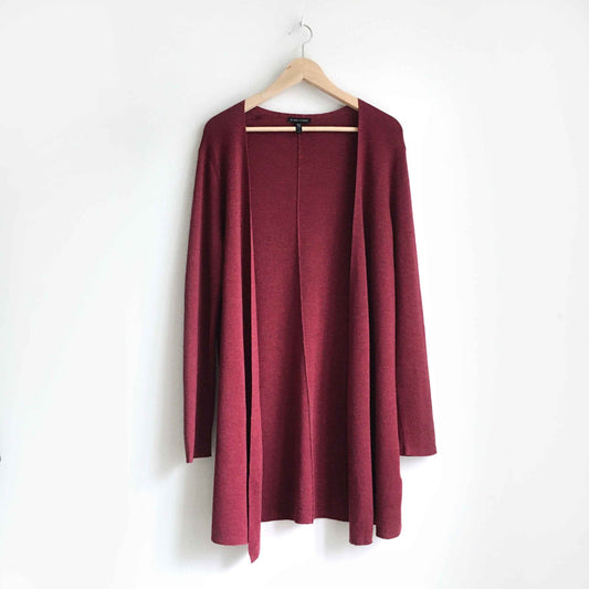 Eileen Fisher merino wool open long cardigan - size Medium
