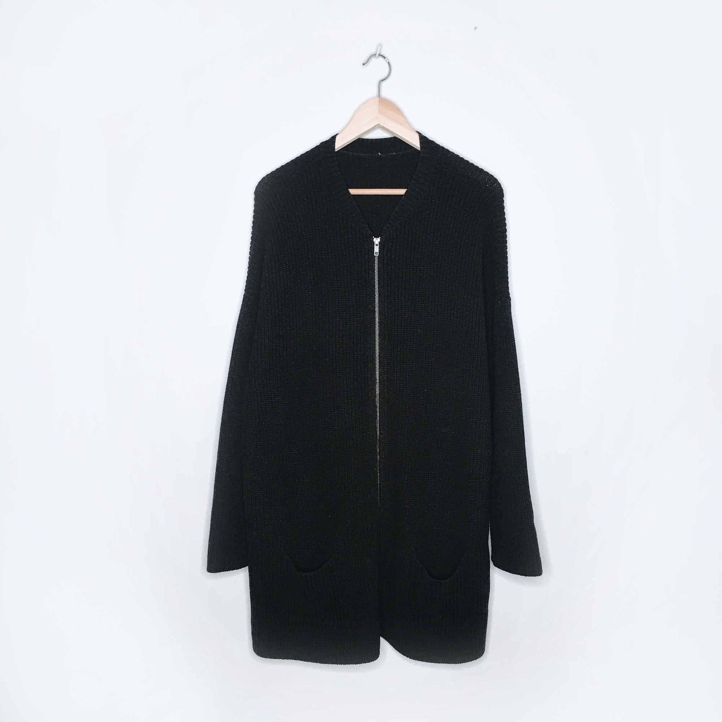 Eileen Fisher organic cotton cashmere zip cardigan - size Large