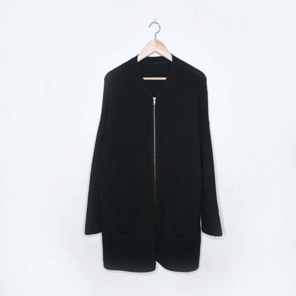 Eileen Fisher organic cotton cashmere zip cardigan - size Large