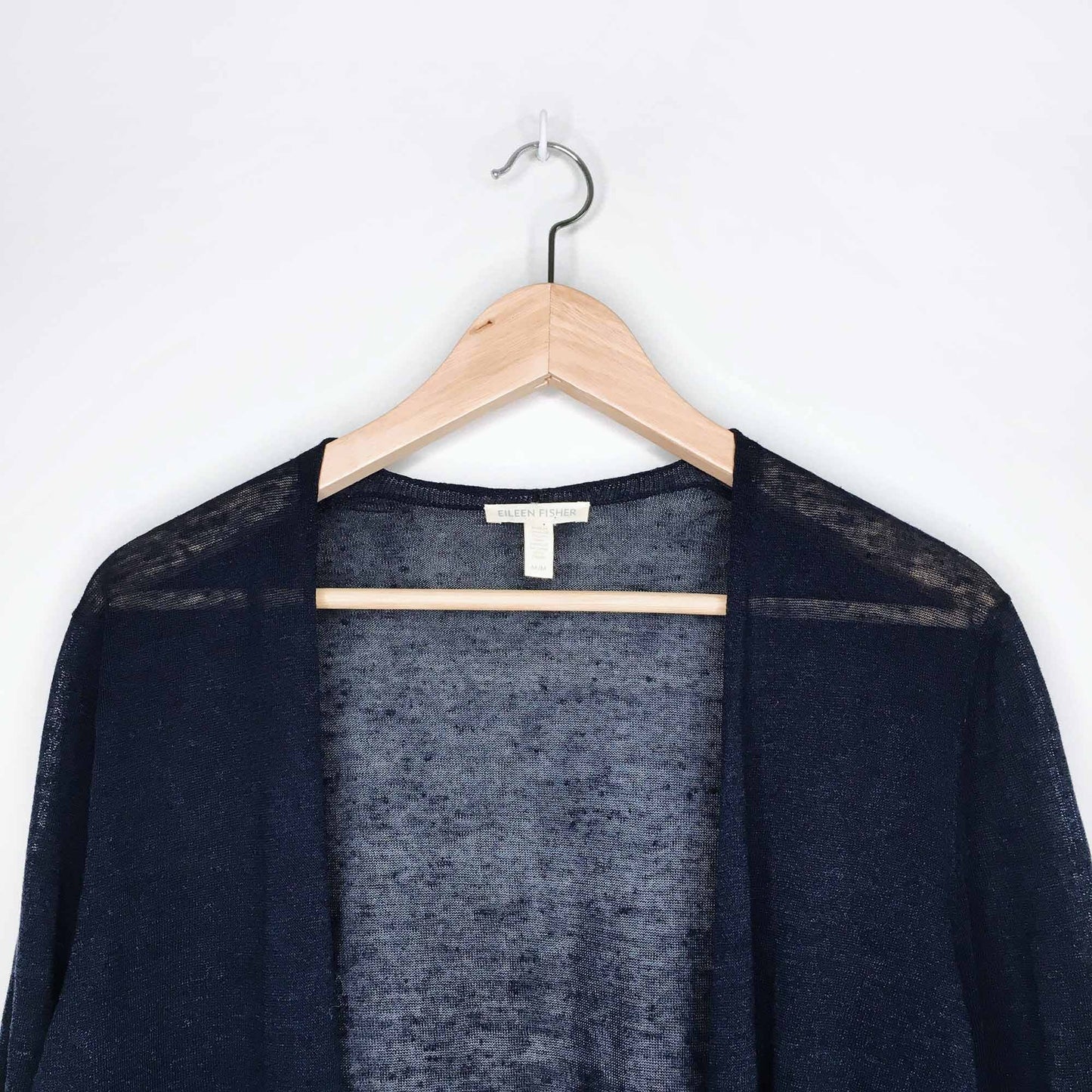 Eileen Fisher 3/4 sleeve linen cropped cardigan - size Medium