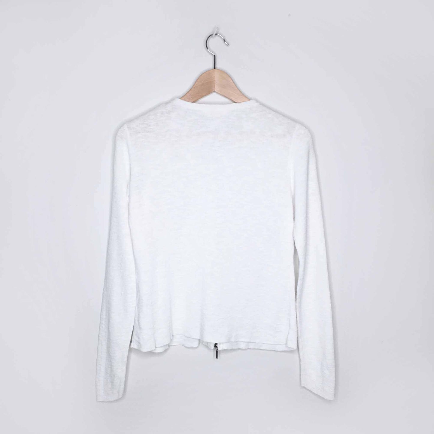 Eileen Fisher organic linen-cotton zip cardigan - size Small