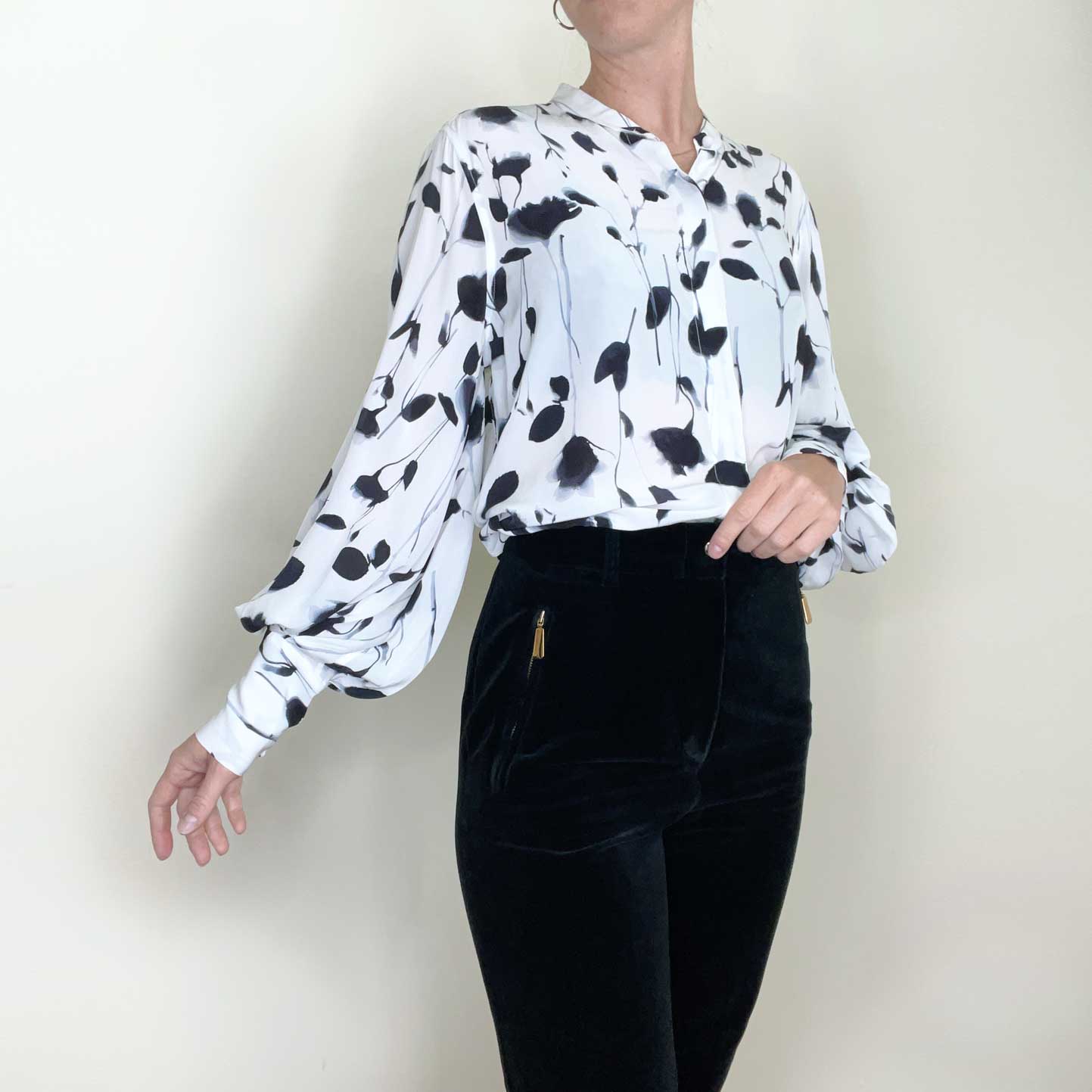 equipment femme boleyn floral watercolour blouse - size large