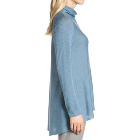 Eileen Fisher tencel-merino wool swing turtleneck - size Small