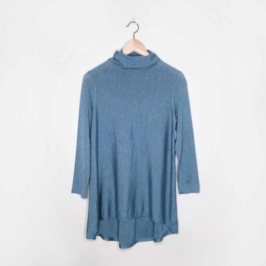 Eileen Fisher tencel-merino wool swing turtleneck - size Small