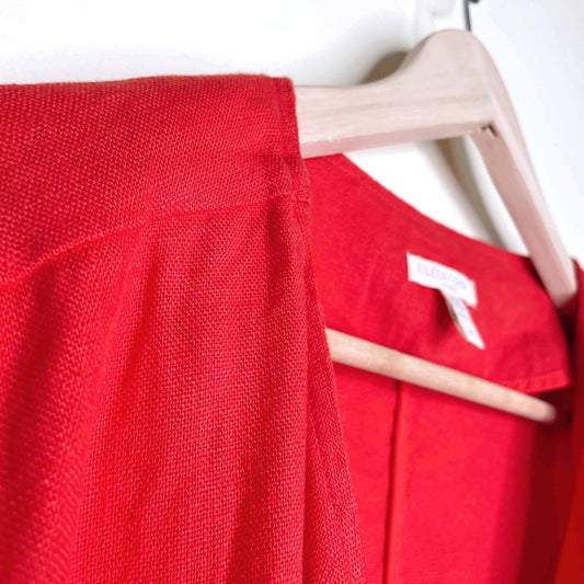 eileen fisher heavy organic linen drape front jacket - size 2x