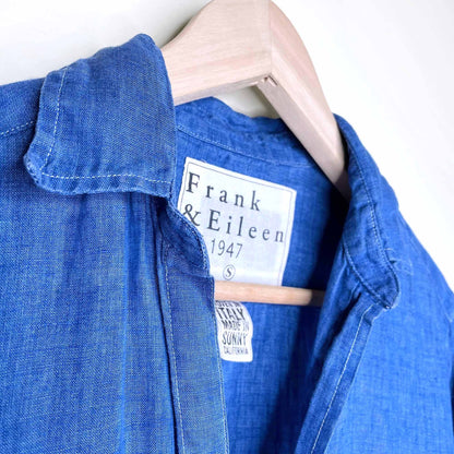 frank and eileen classic linen button down shirt - size small