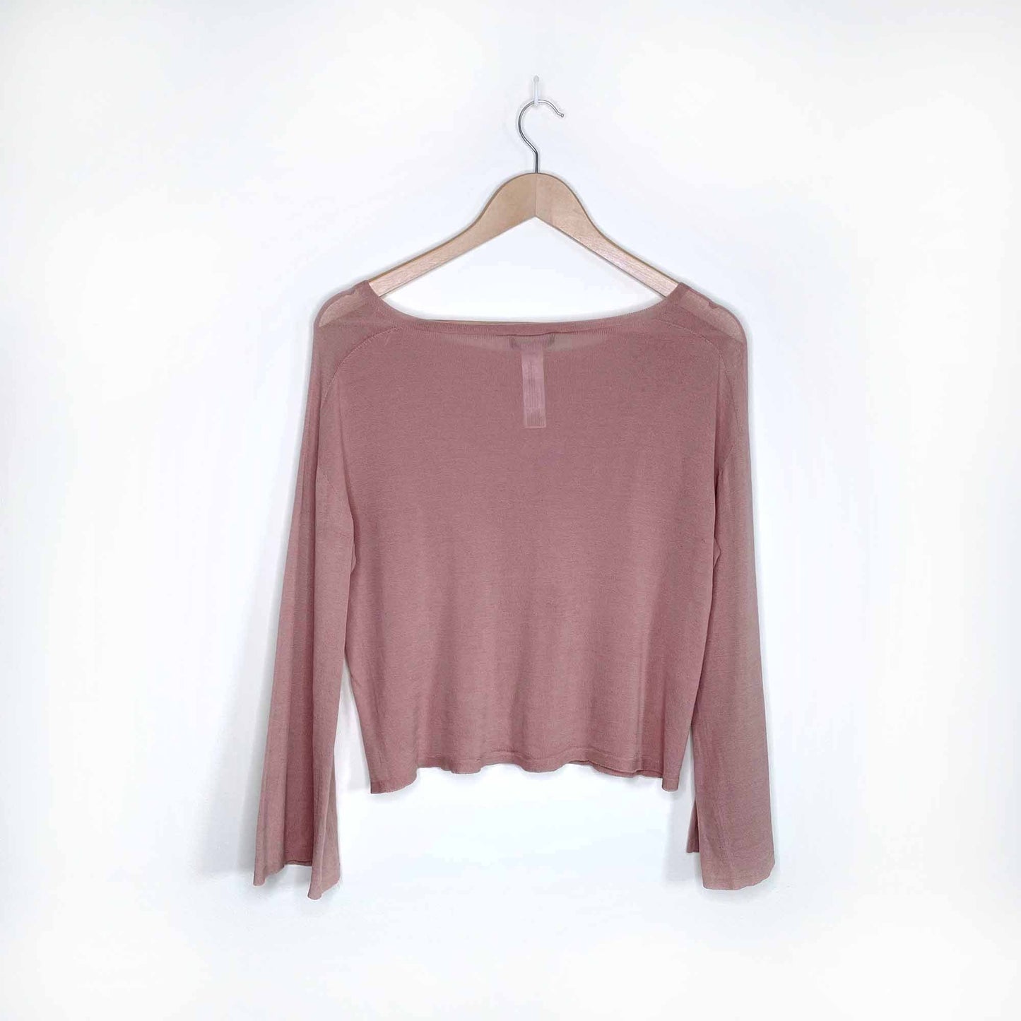 eileen fisher lightweight tencel knit sweater with bell sleeves - size xs