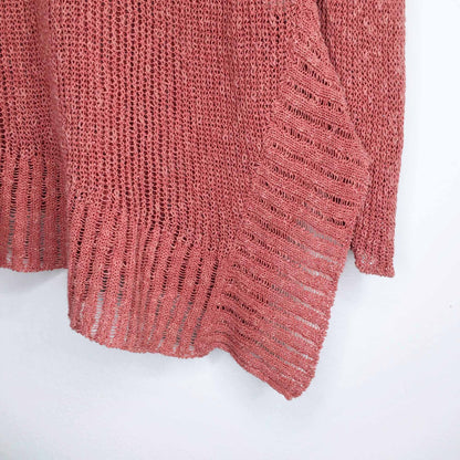 Eileen Fisher linen v-neck asymmetrical sweater - size xl