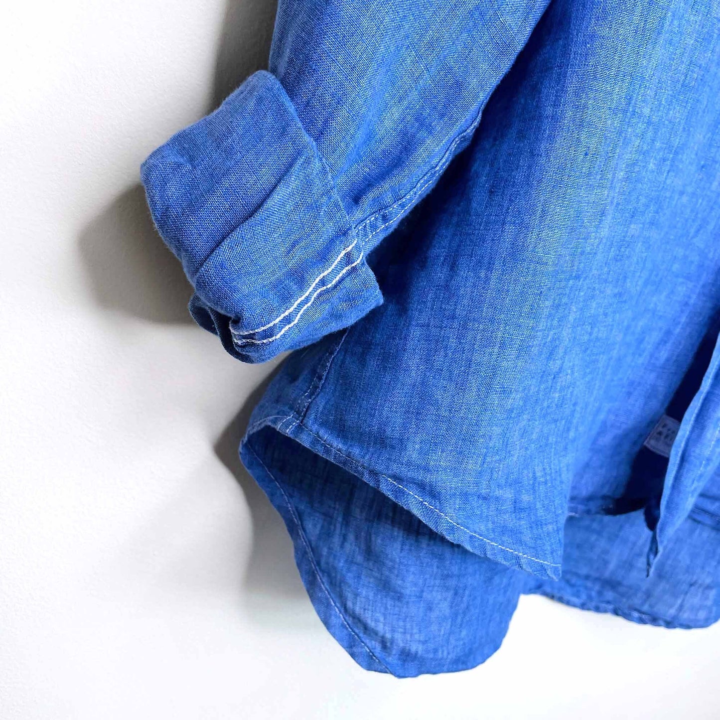 frank and eileen classic linen button down shirt - size small