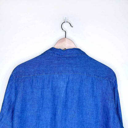frank and eileen classic linen button down shirt - size small
