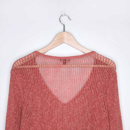 Eileen Fisher linen v-neck asymmetrical sweater - size xl