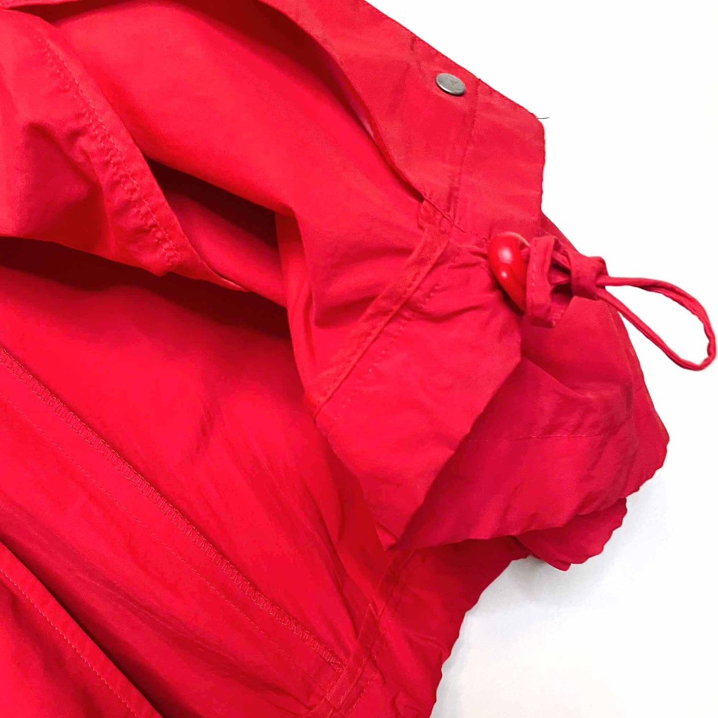 eileen fisher organic cotton nylon anorak jacket with hideaway hood - size medium