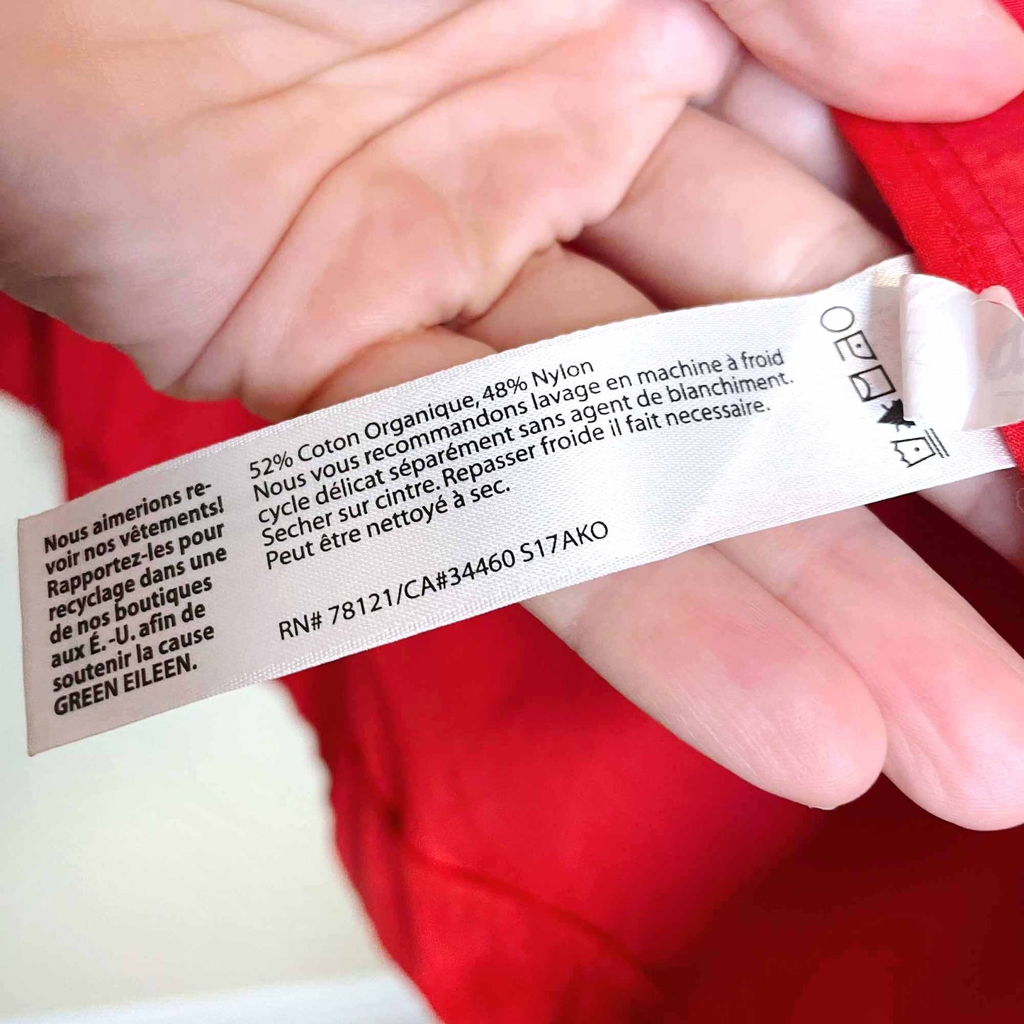 eileen fisher organic cotton nylon anorak jacket with hideaway hood - size medium