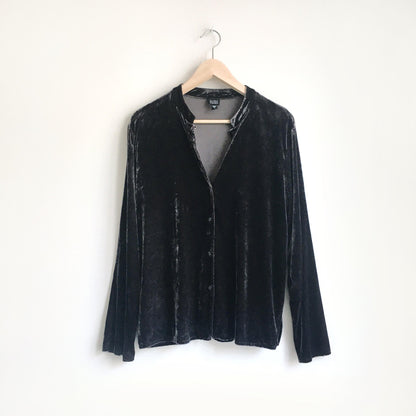 Eileen Fisher silk velvet button down - size Small