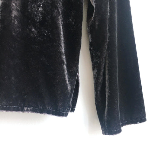 Eileen Fisher silk velvet button down - size Small