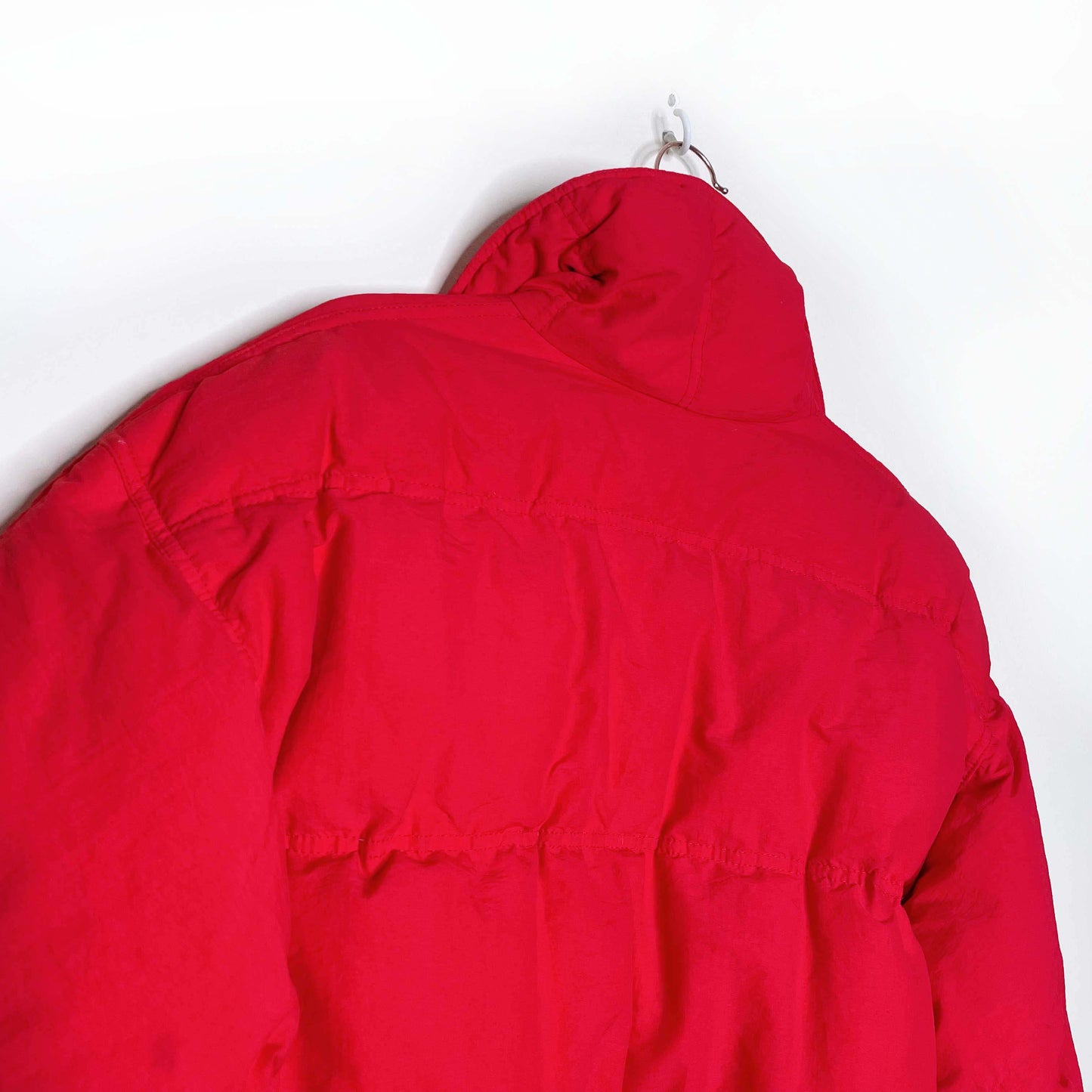 vintage 80s ellesse red short down puffer jacket - size 38