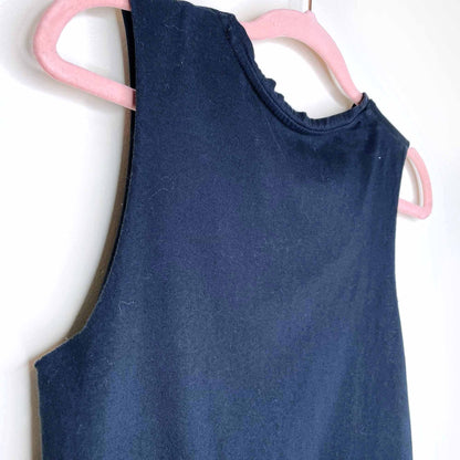 thailand elephant sleeveless crop top with fringe hem - size xs/sm