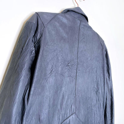 eleven paris grey leather moto jacket - size medium