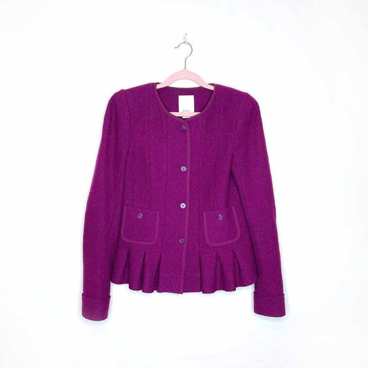 elevenses francie wool boucle peplum jacket - size  4
