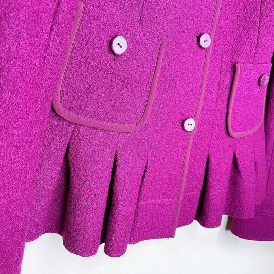 elevenses francie wool boucle peplum jacket - size  4