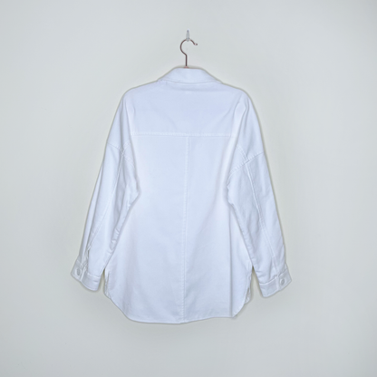 nwt ellie mae white cord frye shacket - size medium