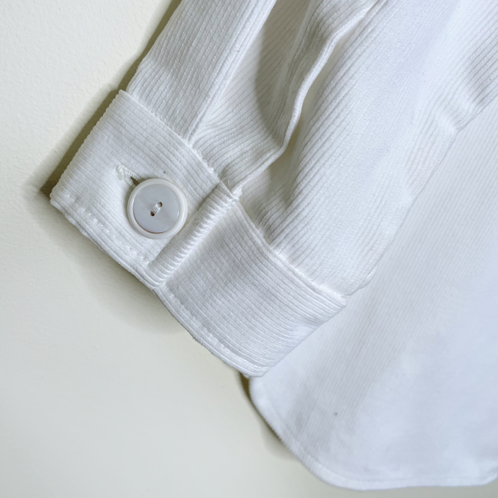 nwt ellie mae white cord frye shacket - size medium