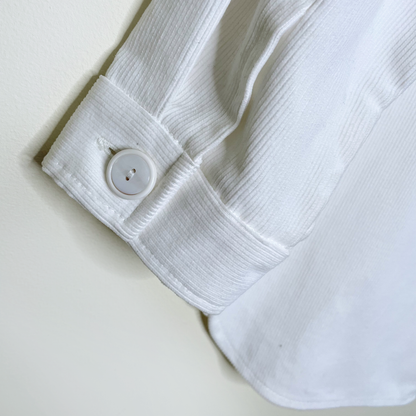 nwt ellie mae white cord frye shacket - size medium