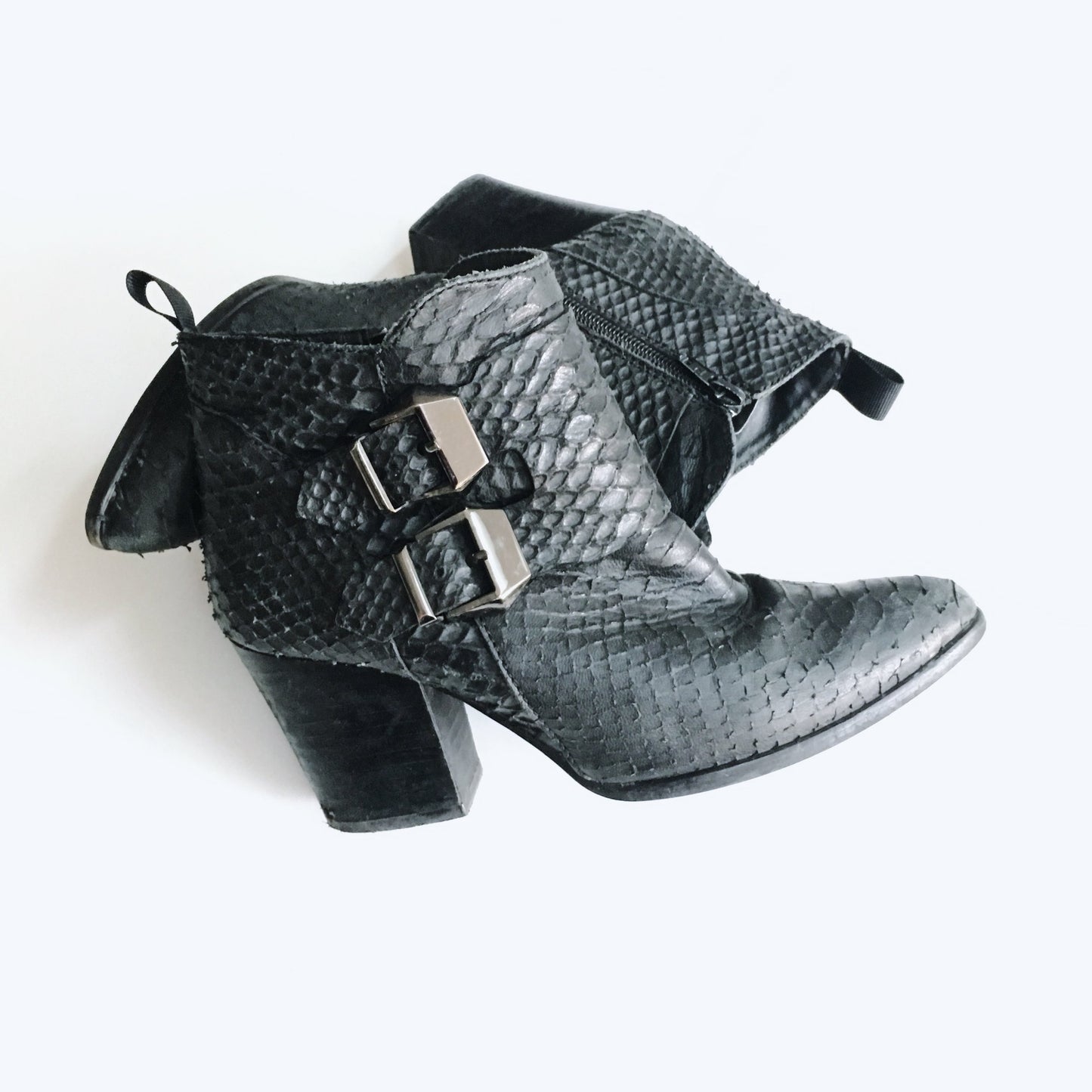 Élysess Anthropologie Snakeskin Booties with Buckles - size 38