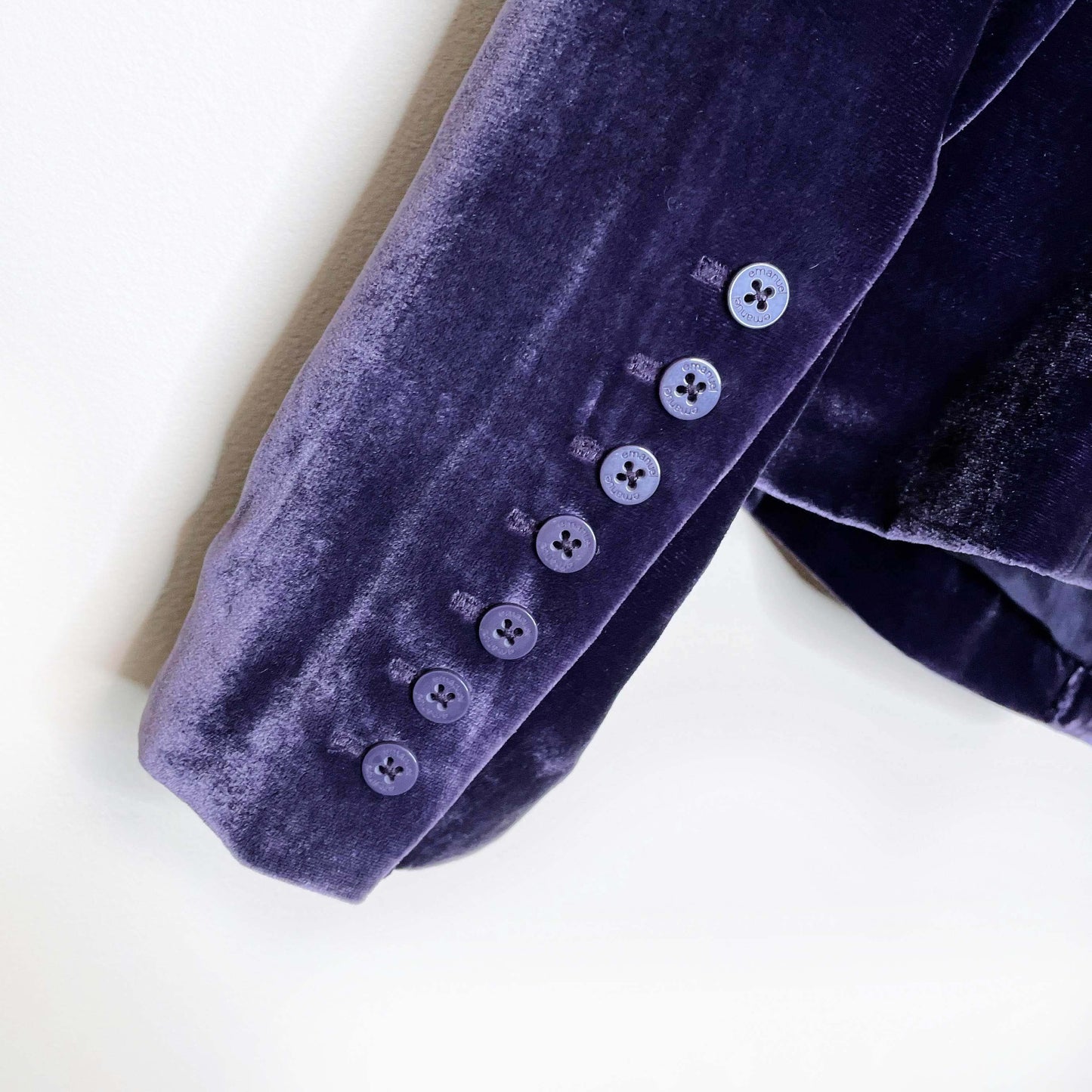 emanuel ungaro purple silk-blend velvet fitted blazer - size 6