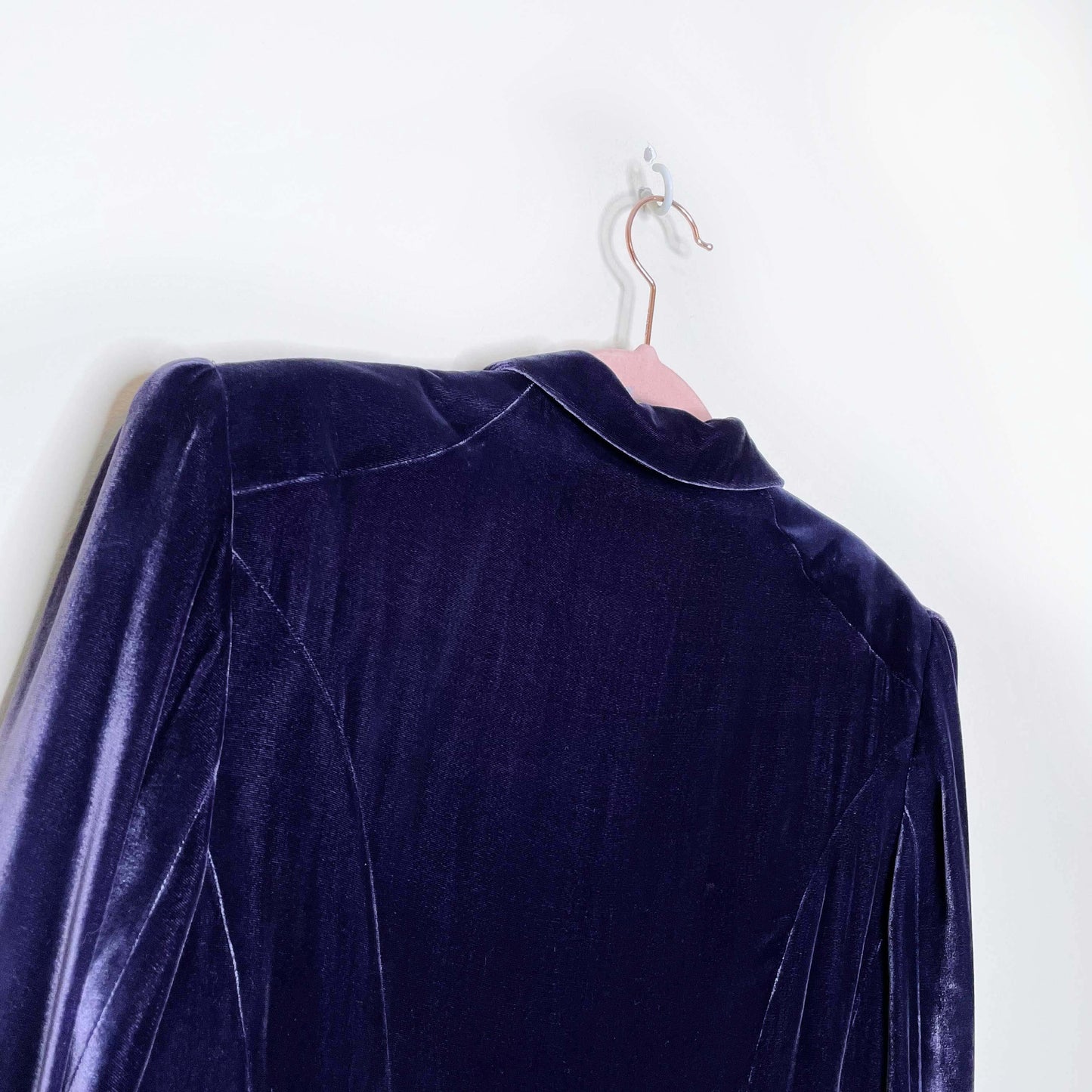 emanuel ungaro purple silk-blend velvet fitted blazer - size 6