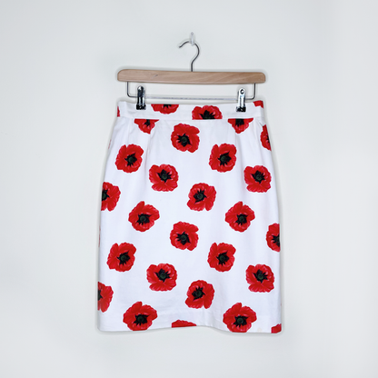 vintage escada poppy flower mini skirt - size 38